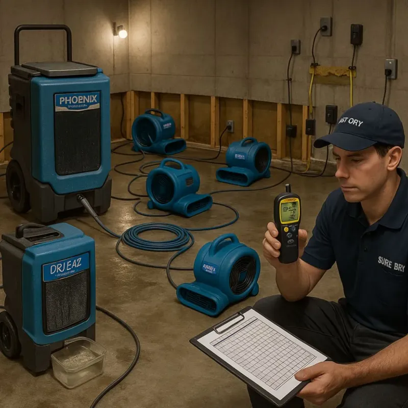 Structural Drying and Dehumidification process in Kaufman County, TX